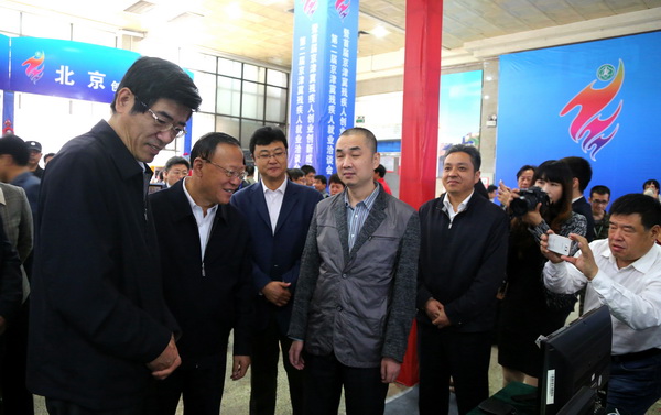 图为盲人信息无障碍应用介绍现场