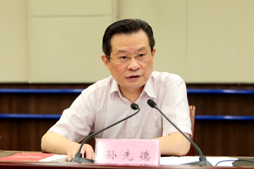 图为孙先德副书记在会上讲话