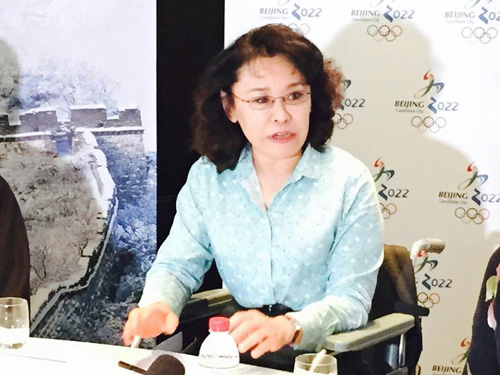 图为中国残联主席、北京冬奥申委副主席张海迪
